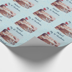 Baby-FOTO-Geschenk - 1. Weihnachtsschneeflocken Geschenkpapier