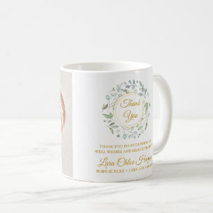 Baby Foto Greenery Gold Vielen Dank Kaffeetasse