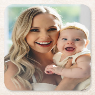 Baby-Foto hinzufügen Personalisieren Anpassen Rechteckiger Pappuntersetzer