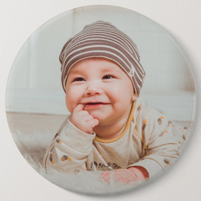 BABY-FOTO INDIVIDUELL GROSSER KNOPF BUTTON (Vorderseite)