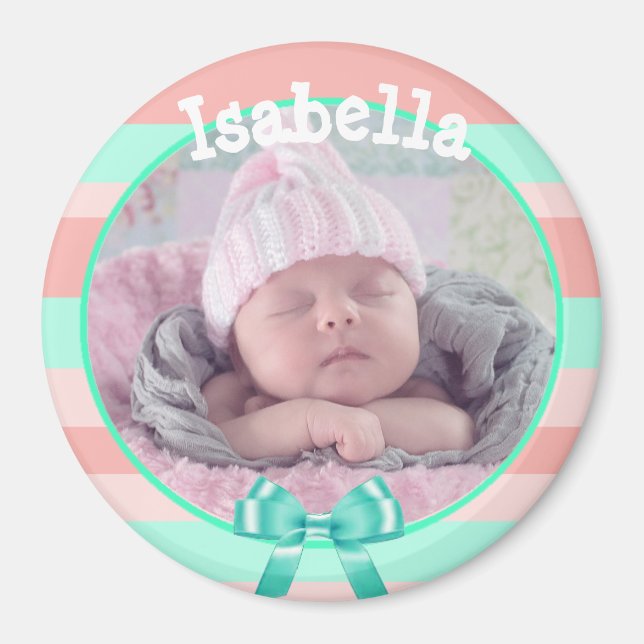 Baby Foto Magnet, Personalisiert mit Ihrem Baby Magnet (Vorne)