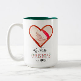 Baby Foto meine ersten Weihnachten als Mama Liebe  Zweifarbige Tasse