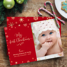 Baby Foto Meine ersten Weihnachtsschneeflocken Rea