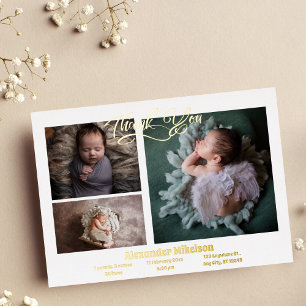 Baby Foto Moderne Geburtsankündigung Folieneinladung