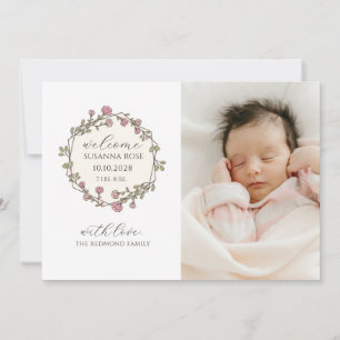 Baby Foto Moderne Geburtsankündigungskarte Ankündigung