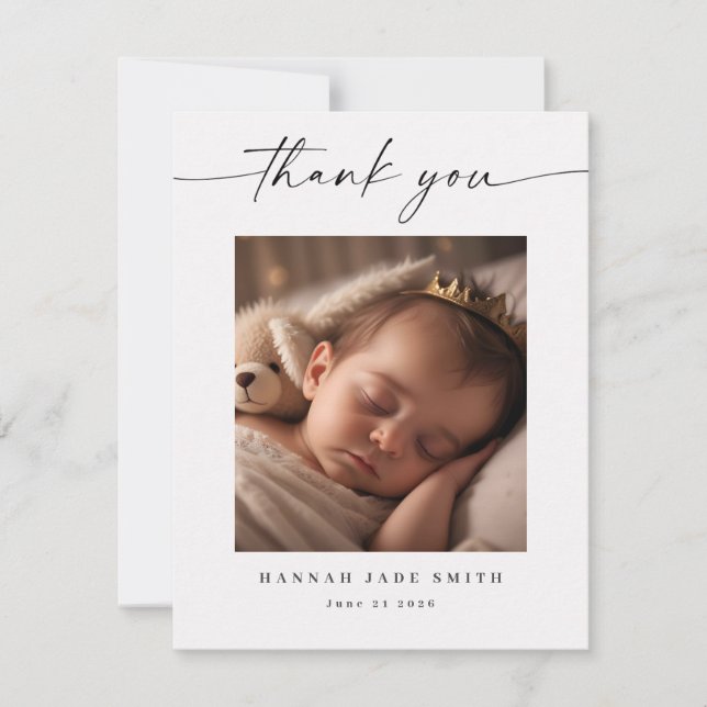 Baby Foto Moderne Geburtsankündigungskarte Einladung (Vorderseite)