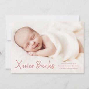 Baby-Foto moderne Schrift Name Geburtsanzeige Einladung
