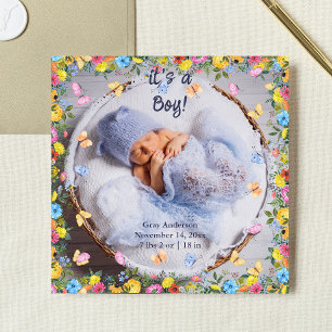 Baby Foto Moderne Whimsical Birth Ankündigung