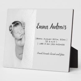 Baby Foto Name Birth Personalisiert  Fotoplatte