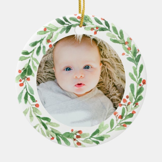 Baby Foto Ornament - Erste Weihnachtszeit (Vorne)