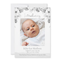 Baby Foto Peach Modern Grau Floral