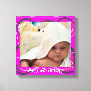 Baby-Foto Rosa Abstrakter Rahmen Leinwanddruck