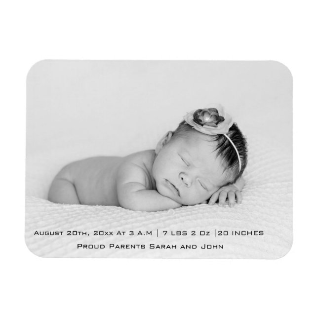 Baby Foto Script Birne Magnet (Horizontal)