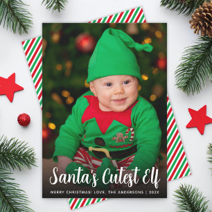 Baby-Foto-Skript für Weihnachten: Süßester Elf von Feiertagskarte