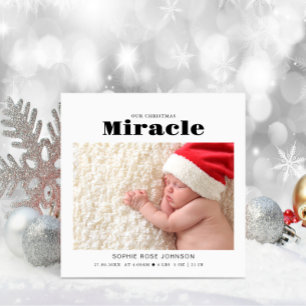 Baby Foto Unser Weihnachtswunder Feiertagskarte