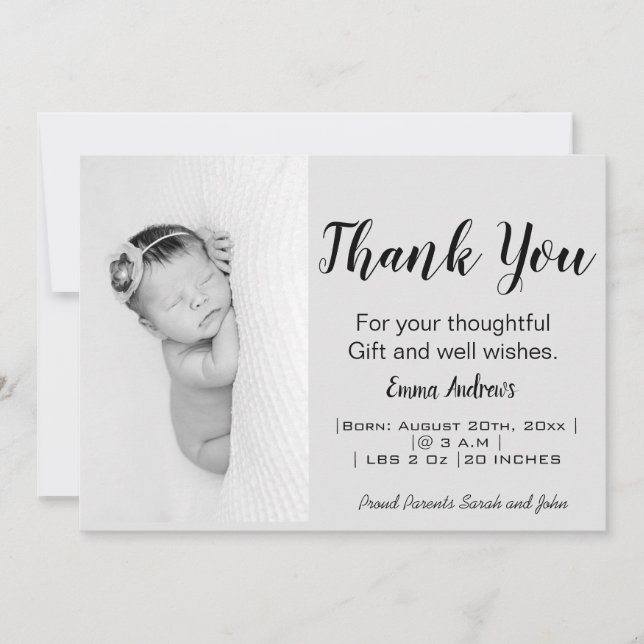 Baby Foto Vielen Dank, dass Sie die Ankündigung (Vorderseite)