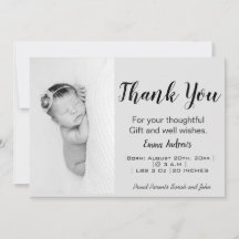 Baby Foto Vielen Dank, dass Sie die Ankündigung