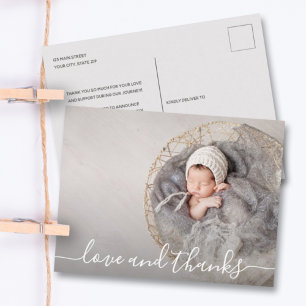 Baby Foto Vielen Dank, dass Sie die Ankündigung Postkarte