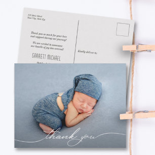 Baby Foto Vielen Dank, dass Sie die Geburtsankündi Postkarte