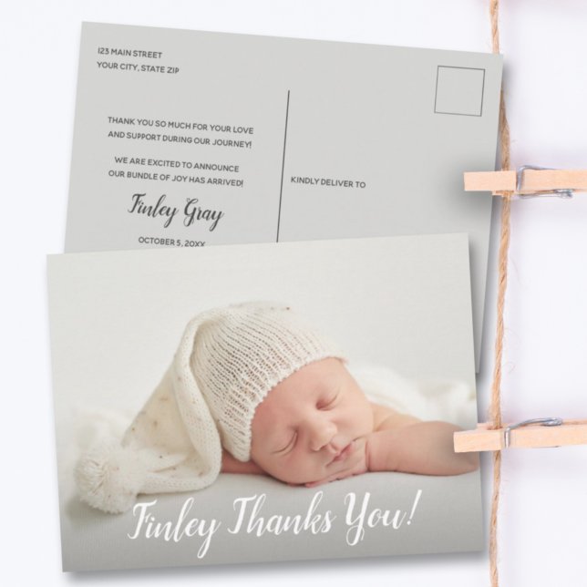 Baby Foto Vielen Dank, dass Sie die Geburtsankündi Postkarte (Von Creator hochgeladen)