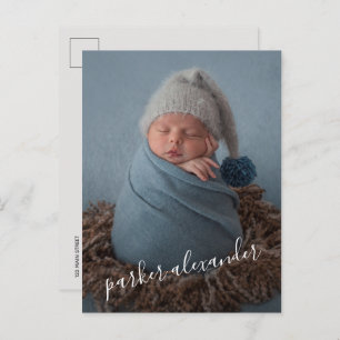 Baby Foto Vielen Dank, dass Sie die Geburtsankündi Postkarte