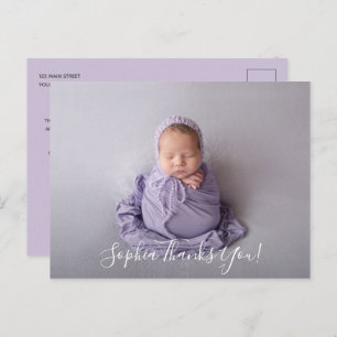 Baby Foto Vielen Dank, dass Sie die Geburtsankündi Postkarte