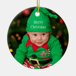 Baby Foto von Elf Merry Christmas Keramik Ornament