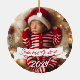 Baby Foto Weihnachten Niedliche Füchse und Bunnies Keramik Ornament