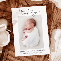 Baby Foto White Minimalistisch Danke Herzgeburt