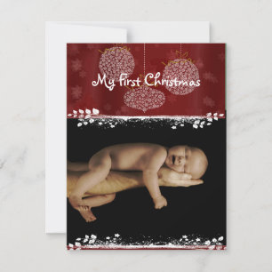 Baby Foto White Ornaments Feiertagskarte