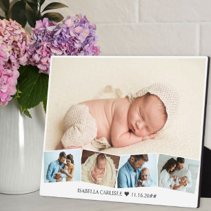 Baby-Fotocollage mit Zickzack-Bildstreifen Fotoplatte