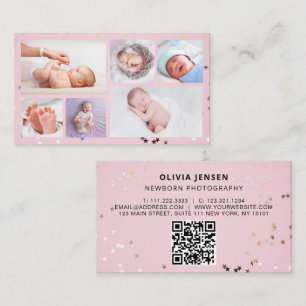 Baby-Fotograf Custom Neugeborenen-Foto Chic Modern Visitenkarte
