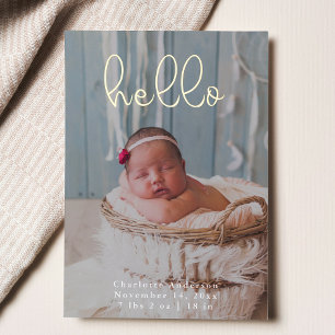 Baby-Fotos Moderne elegante Kalligrafie Geburt Folien Feiertagskarte