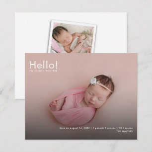 Baby-Fotos Name Custom Birth Ankündigung