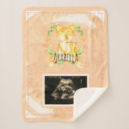 Baby Fox Custom Ultrasound Picture Sherpa Blanket Sherpadecke
