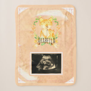 Baby Fox Custom Ultrasound Picture Sherpa Blanket Sherpadecke