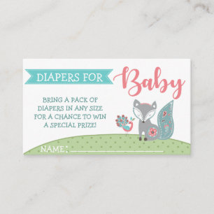 Baby Fox Diaper Raffles Tickets Begleitkarte