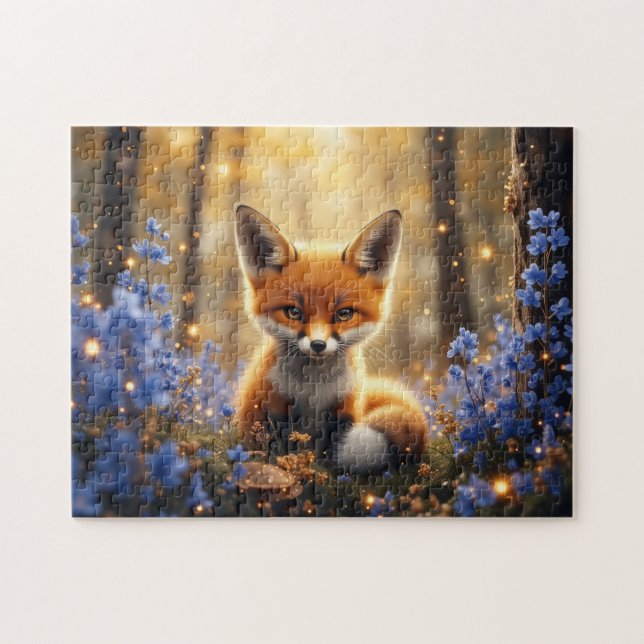 Baby fox in the lilacs puzzle (Horizontal)