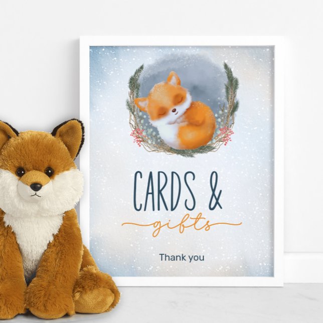 Baby Fox Snowly Winter Baby Duschkarten & Geschenk Poster (Von Creator hochgeladen)