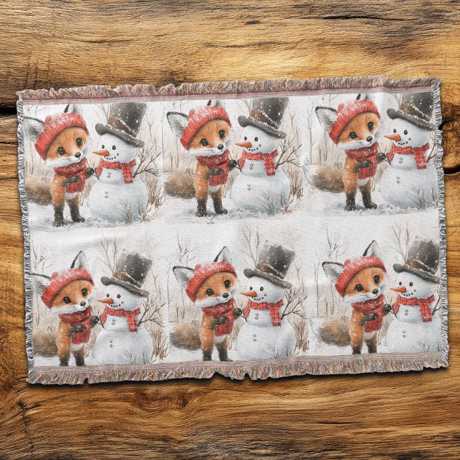 Baby Fox und Snowman Decke (Von Creator hochgeladen)