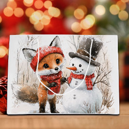 Baby Fox und Snowman Große Geschenktüte