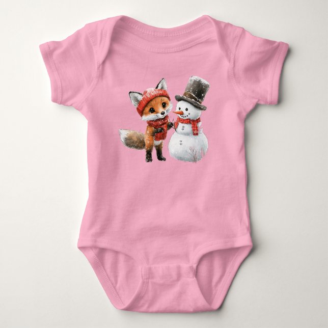 Baby Fox und Snowman Strampler (Vorderseite)