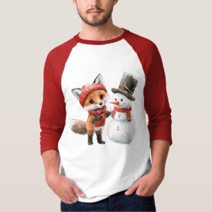 Baby Fox und Snowman T-Shirt