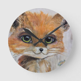 Baby Fox Wall Clock, 8" Runde Acryluhr Runde Wanduhr