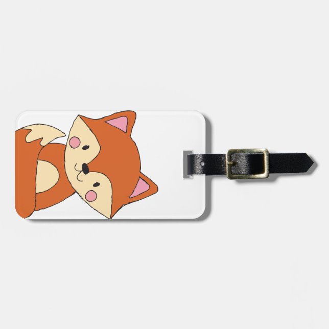 Baby Fox Zeichne Niedlich Fox Art Baby Fox Design Gepäckanhänger (Vorderseite horizontal)
