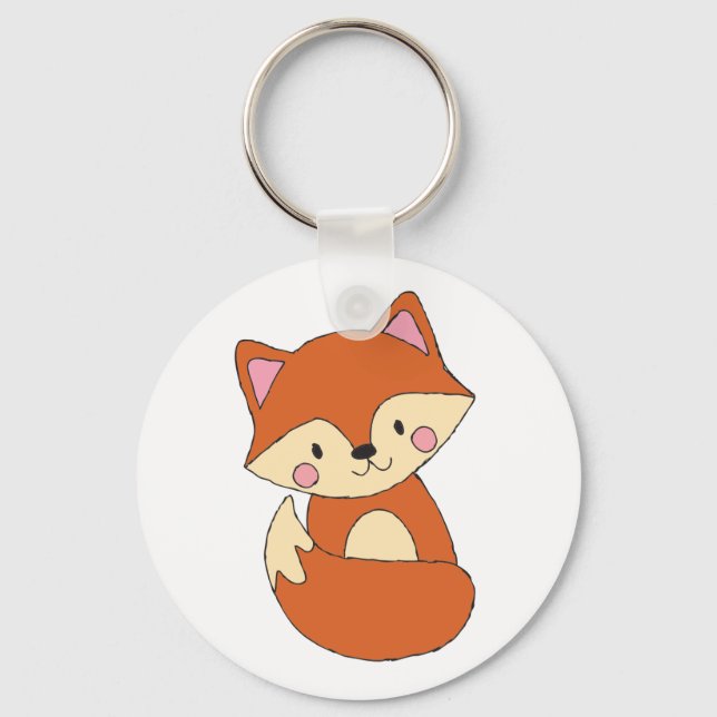 Baby Fox Zeichne Niedlich Fox Art Baby Fox Design Schlüsselanhänger (Vorderseite)