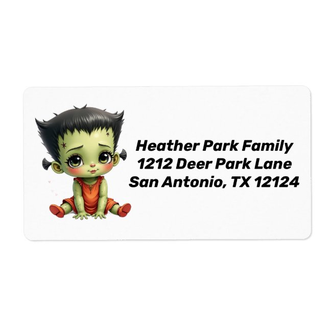 Baby Frankenstein Return Address Label (Vorne)