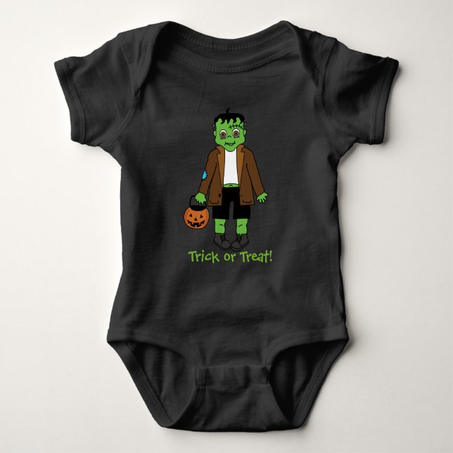 Baby Frankenstein - tricksen oder behandeln Strampler (Vorderseite)