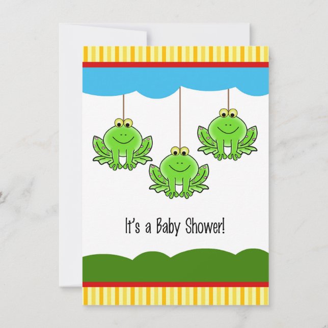 Baby Frogs Baby Shower Einladung (Rückseite)