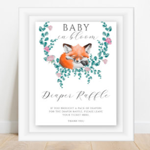 Baby Fuchs in Blüte - Windelpreisverlosungspposter Poster